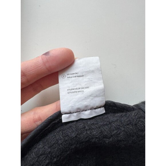 VINCE Black Wool Boucle Knit Lamb Leather Minimalist Collarless Jacket, Size 2 - Picture 13 of 14